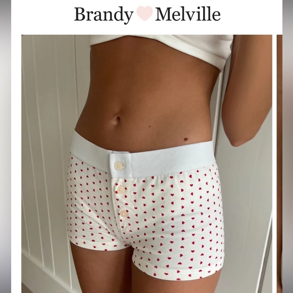 Brandy Melville Other - Brandy Melville Boy Short Heart Underwear